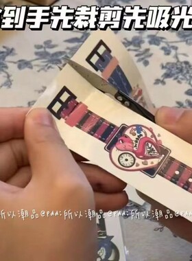 纹身贴儿童贴纸女孩贴画安全防水可洗男孩宝宝公主卡通手表水夜光