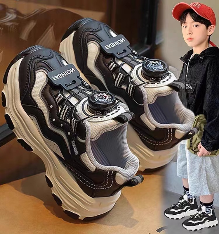 运动鞋旋转纽扣老爹鞋跑步鞋网面