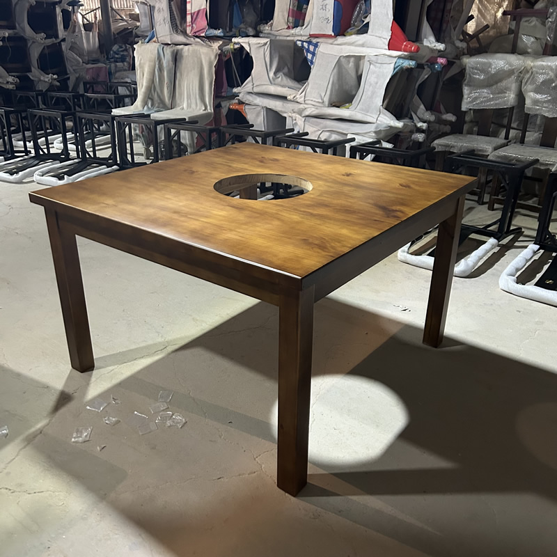 市井风格火锅桌实木米线小方桌