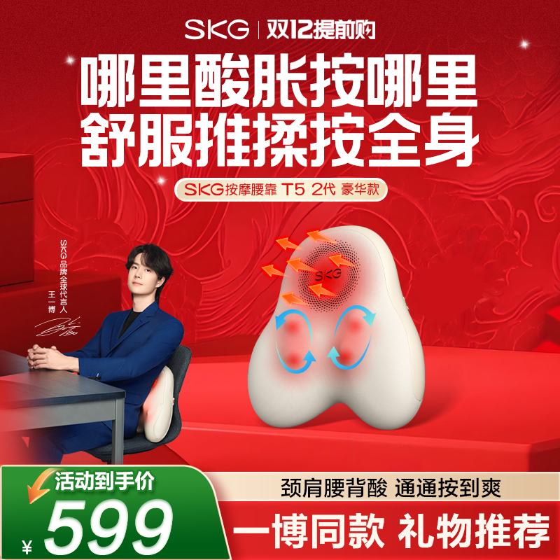 车载按摩腰靠skg汽车电动靠垫t5护腰腰托司机驾驶靠背车用座椅