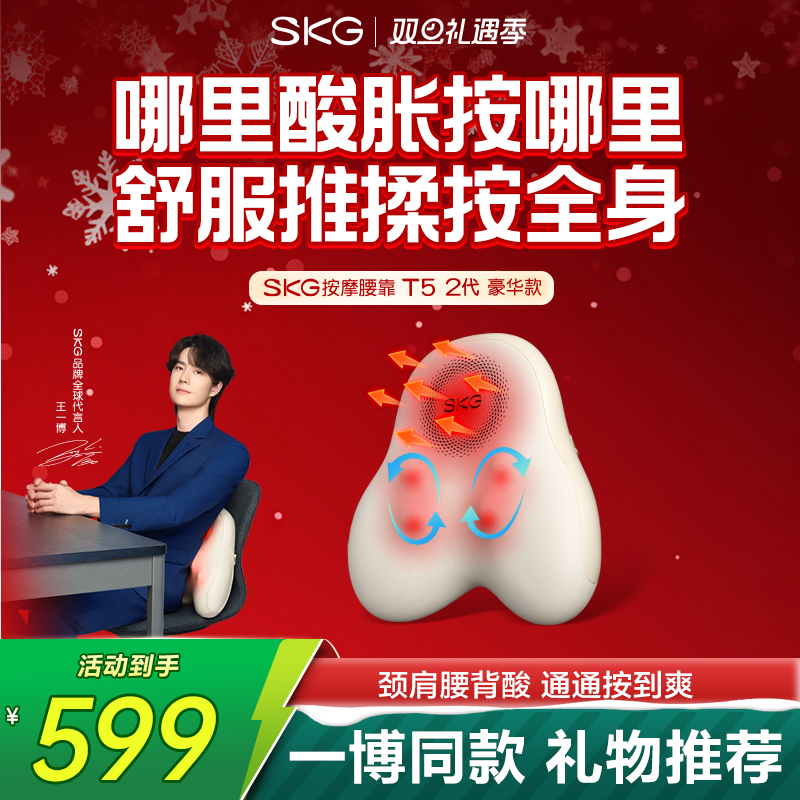 SKG汽车电动腰部按摩仪车载靠垫