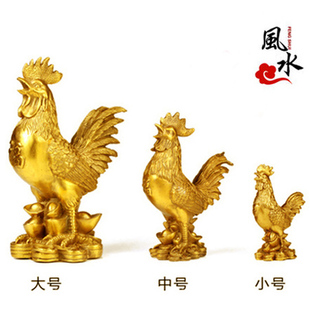 风水鸡摆件元宝鸡仿纯铜金鸡装饰品工艺品摆饰品12十二生肖招财鸡