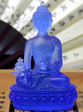 树脂琉璃药师佛客厅玄关工艺品