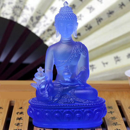 树脂琉璃药师佛客厅玄关工艺品