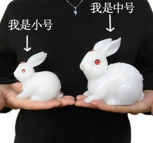 兔子摆件12十二生肖仿玉石白玉兔子摆设生日礼物家居创意工艺品