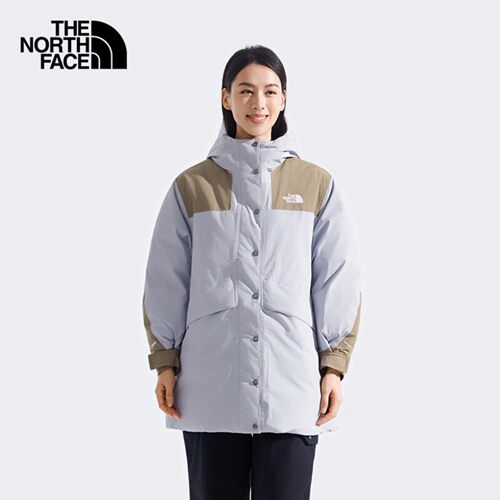 北面户外600蓬防水中长款羽绒服
