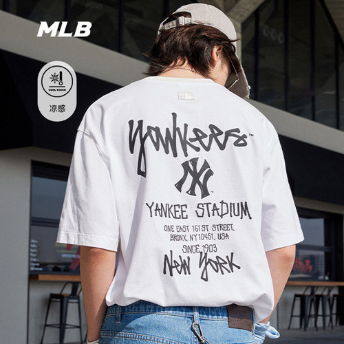 MLB新款男女NY凉感宽松短袖T恤
