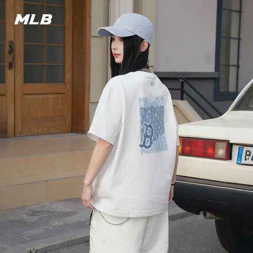 MLB情侣NY老花防晒短袖T恤