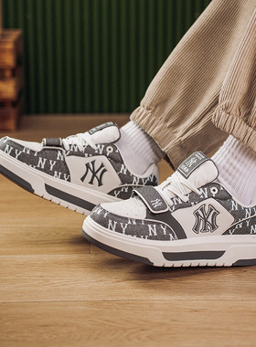 MLB运动鞋男女同款26春季新款老花复古厚底低帮休闲板鞋3ASXM026N
