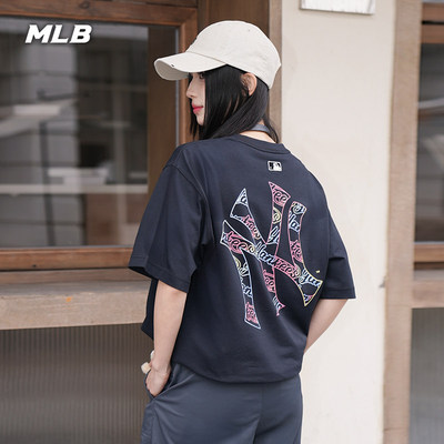 MLB情侣NY大标凉感宽松短袖T恤