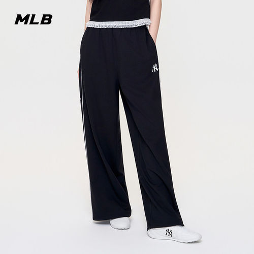 MLB情侣NY凉感防晒阔腿运动长裤