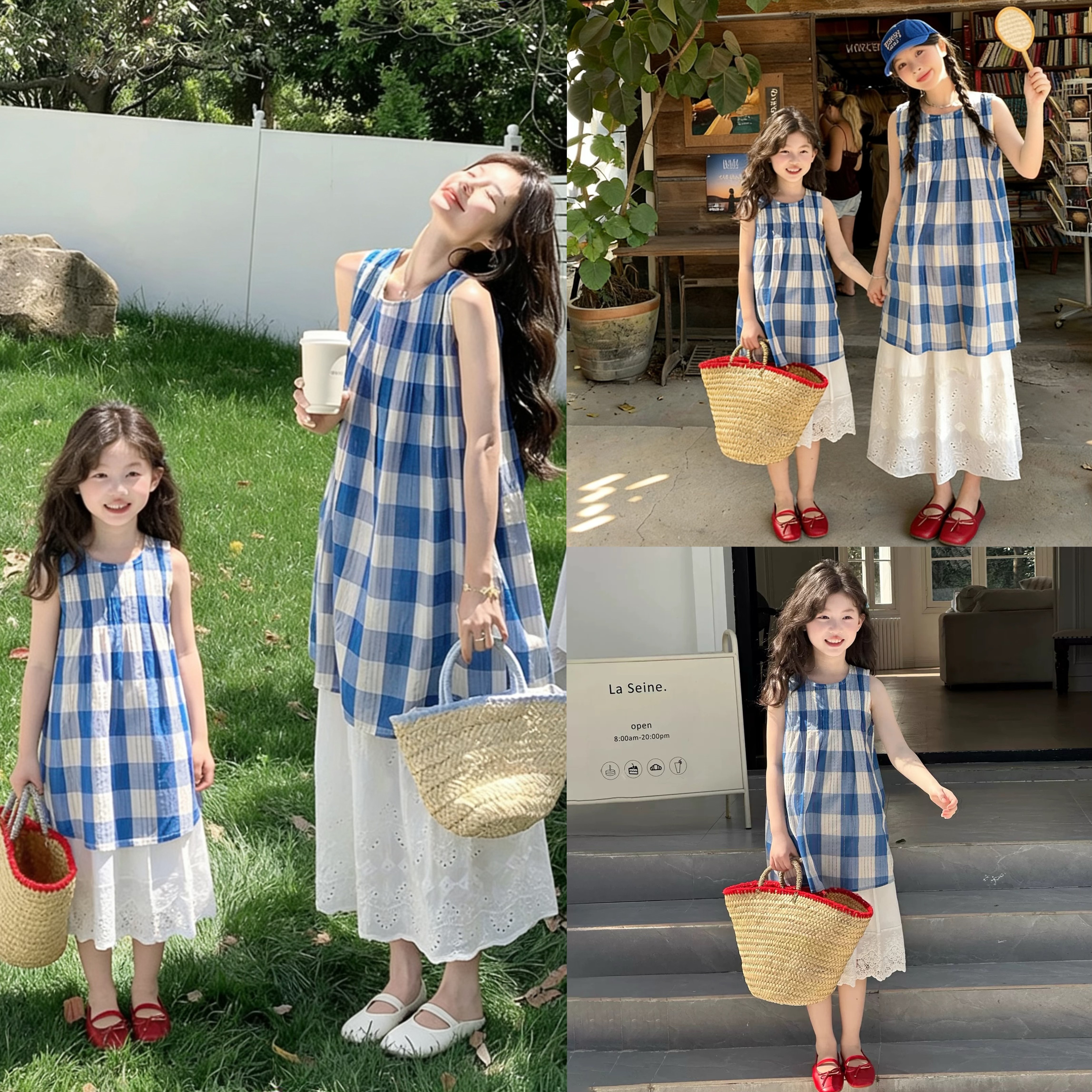 海边旅游度假亲子装母女连衣裙2026新款夏季韩版洋气女童沙滩裙子