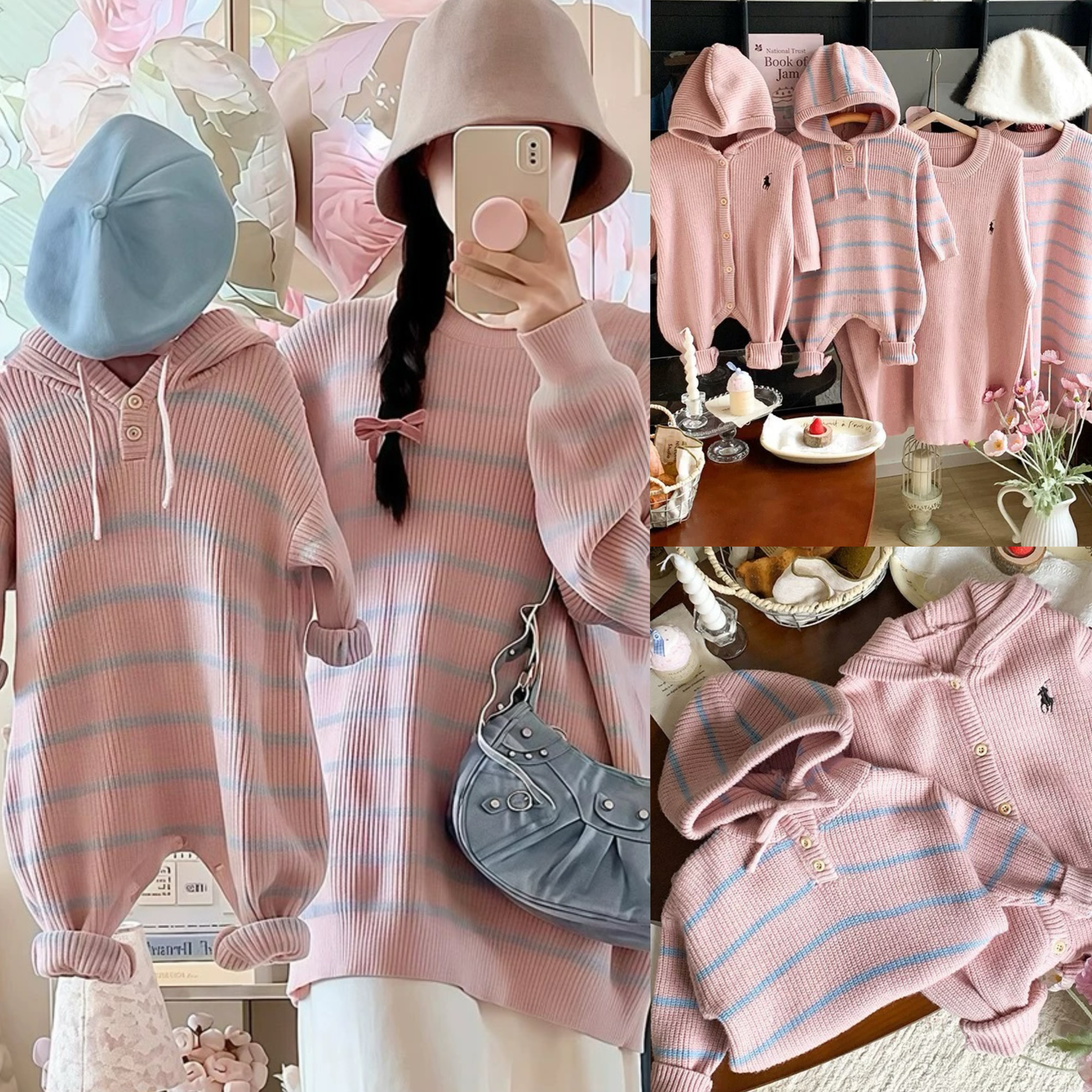 婴儿亲子装一家三口四口秋冬毛衣