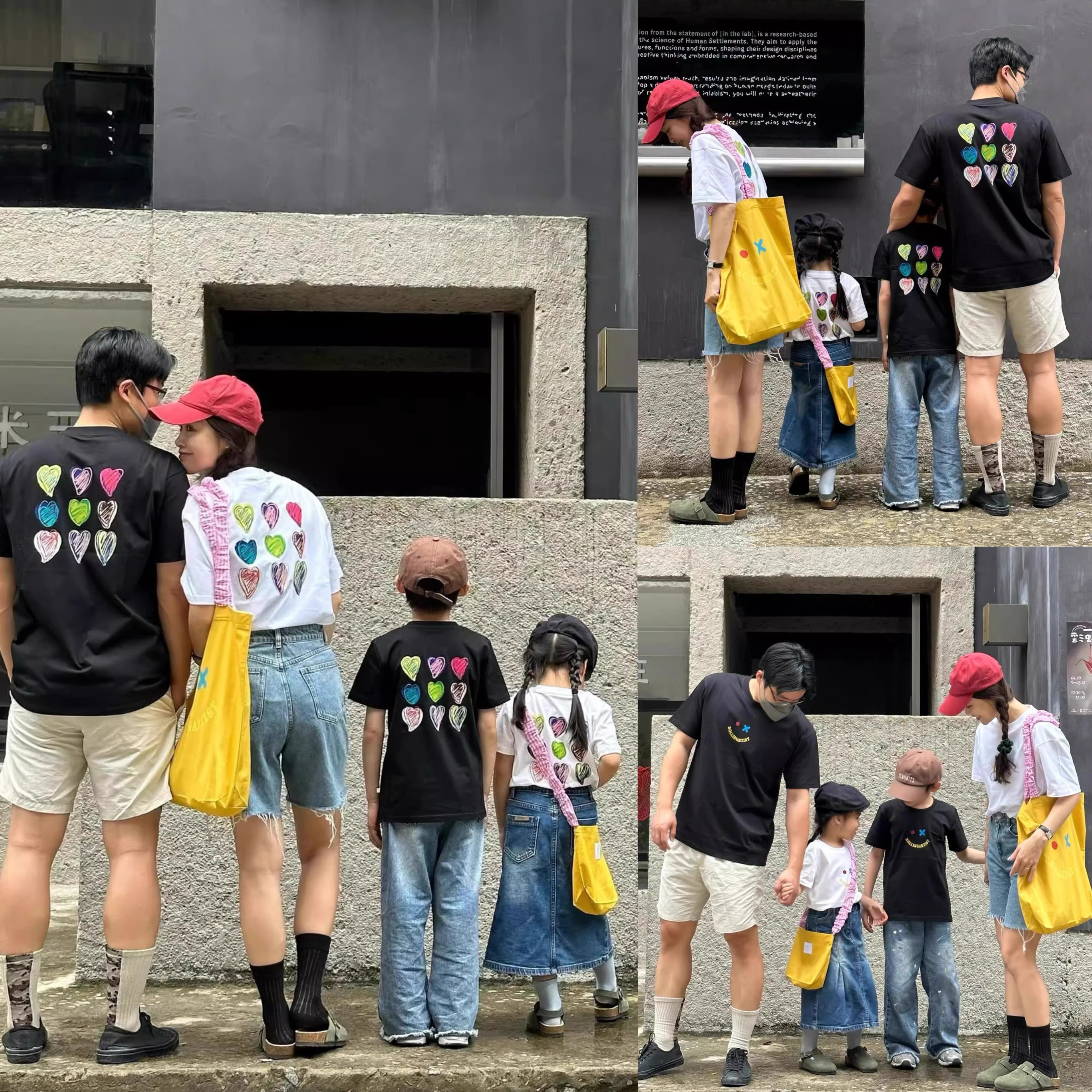 今年流行的亲子装韩范时髦简约母子母女亲子装夏宽松大码短袖T恤
