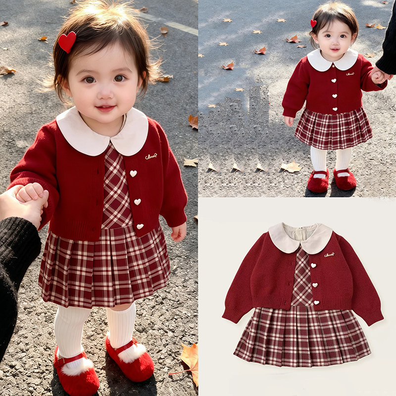 女童连衣裙冬装洋气针织公主裙