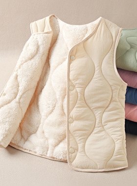 儿童秋冬棉马甲男童女童加厚马夹校服加绒内胆保暖背心宝坎肩