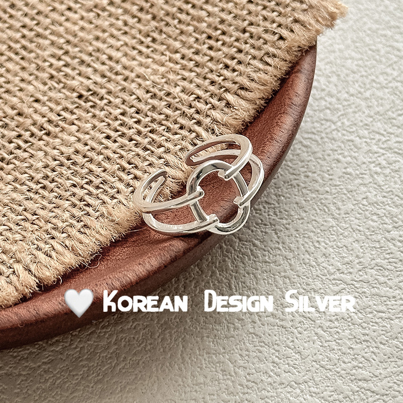 S925纯银圆圈几何开口女