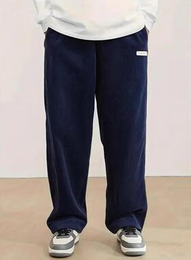 One piece men's autumn and winter corduroy straight tube
