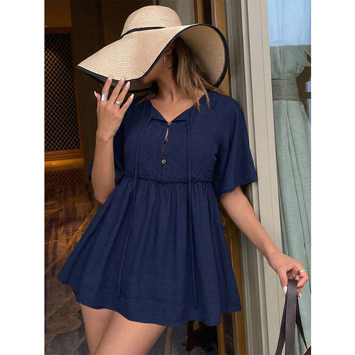 DeepBlueDollCollarShortSleeve