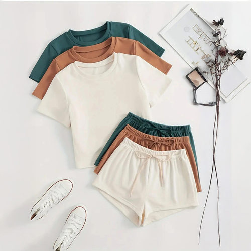 MinimalistSolidTee&ShortsTwo-