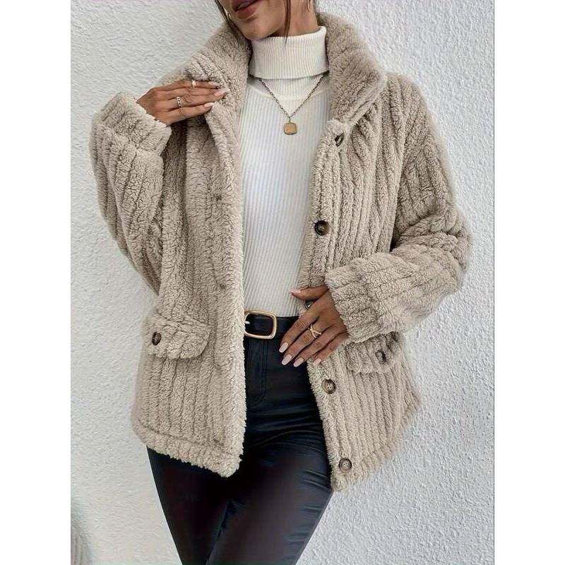 F 53865 Women Fall Winter Teddy Jacket Casual泰迪外套