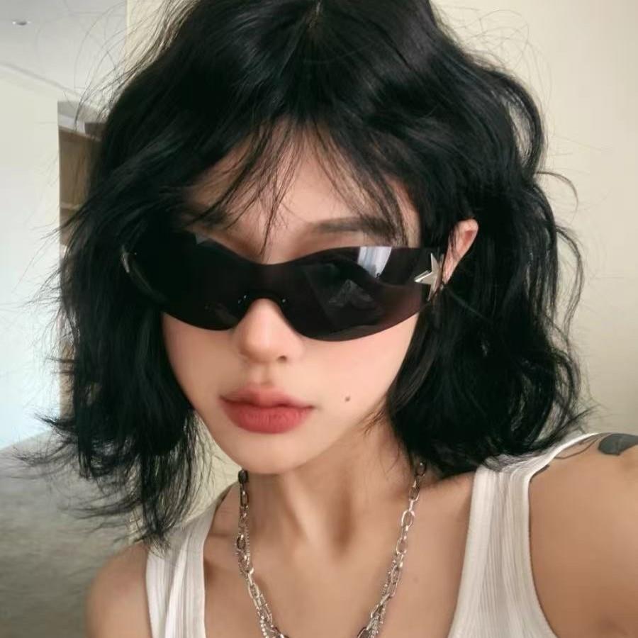 New Y2K Rimless Punk Sunglasses Goggle for Women Men Luxury图片