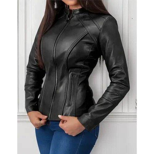 Z 53539 Warmth Leather Jacket Rugged粗犷皮夹克