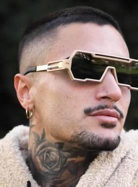 Men's Retro Steampunk Irregular Sunglasses - High-End Sun