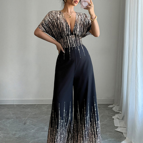 Women'sAllOverPrintVNeck