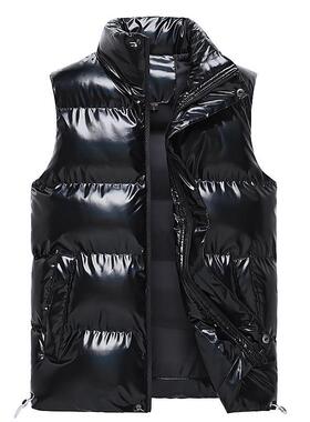 Men's Solid Color Thermal Lined Puffer Vest Coat Regular