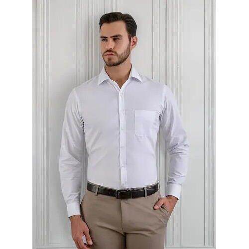 H 74838 Men Long Sleeve Shirt Plain简约衬衫