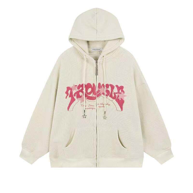 L 29127 Women Casual Hoodie Harajuku Loose Fit原宿风连帽衫