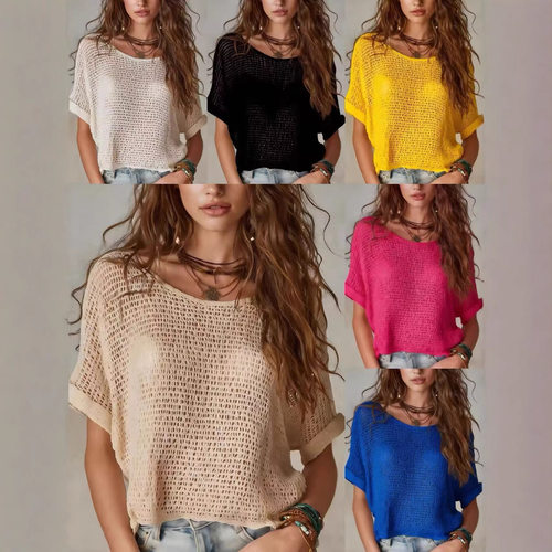 CrochetCoverUpTopShortSleeve