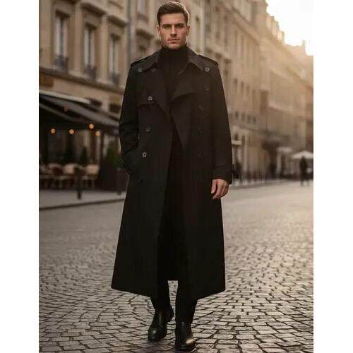I 22298 Men Autumn/Winter Trench Coat Long长款风衣