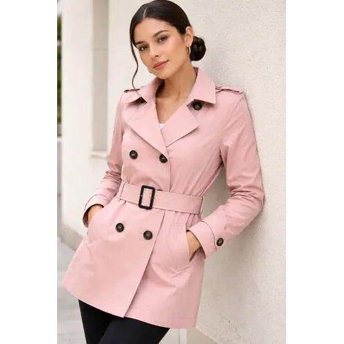 T 40810 Women Belted Trench Coat Casual Hooded休闲风衣