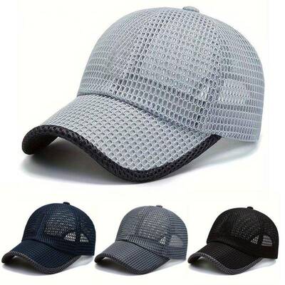 Adults' Unisex 2-Piece Breathable Mesh Baseball Hat Summer