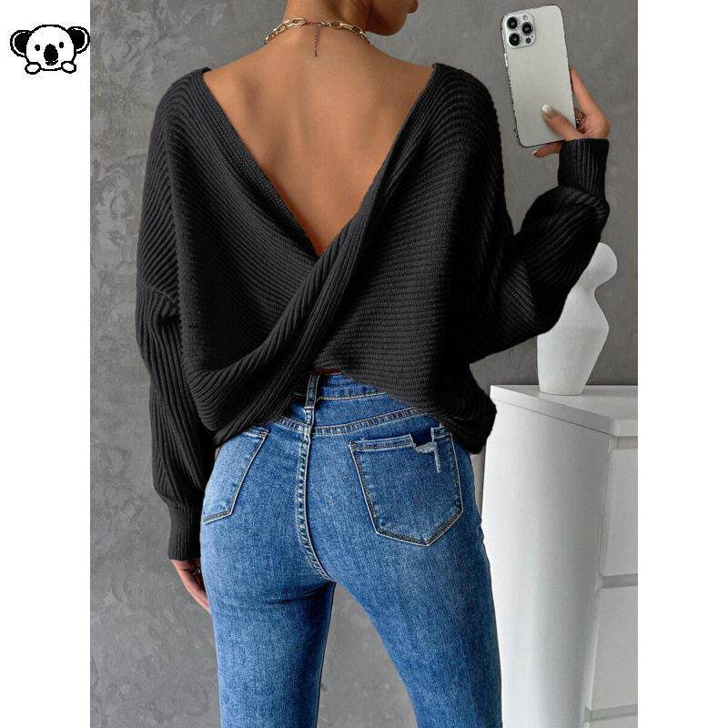 Y 51664 Women Holiday Vacation Sweater Sexy性感毛衣
