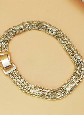 Gold-Plated Evil Eye Elephant Bracelet   Protection &