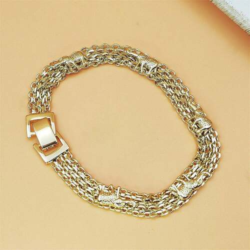 Gold-Plated Evil Eye Elephant Bracelet   Protection &