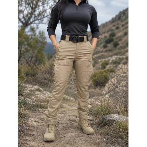 T 87249 Women Multipocket Tactical Pants Slim Fit修身战术裤