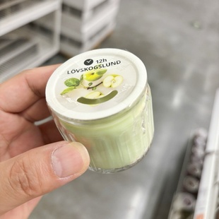 IKEA/宜家 香薰蜡烛 苹果 奶香 香味烛和玻璃杯纳维亚森林12小时