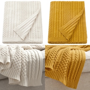 IKEA宜家 索比斯科金休闲毯沙发毯柔软床尾装饰毯午休毯130x170cm