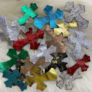 补丁贴十字架皮标马毛十字皮标真皮真毛多颜色现货