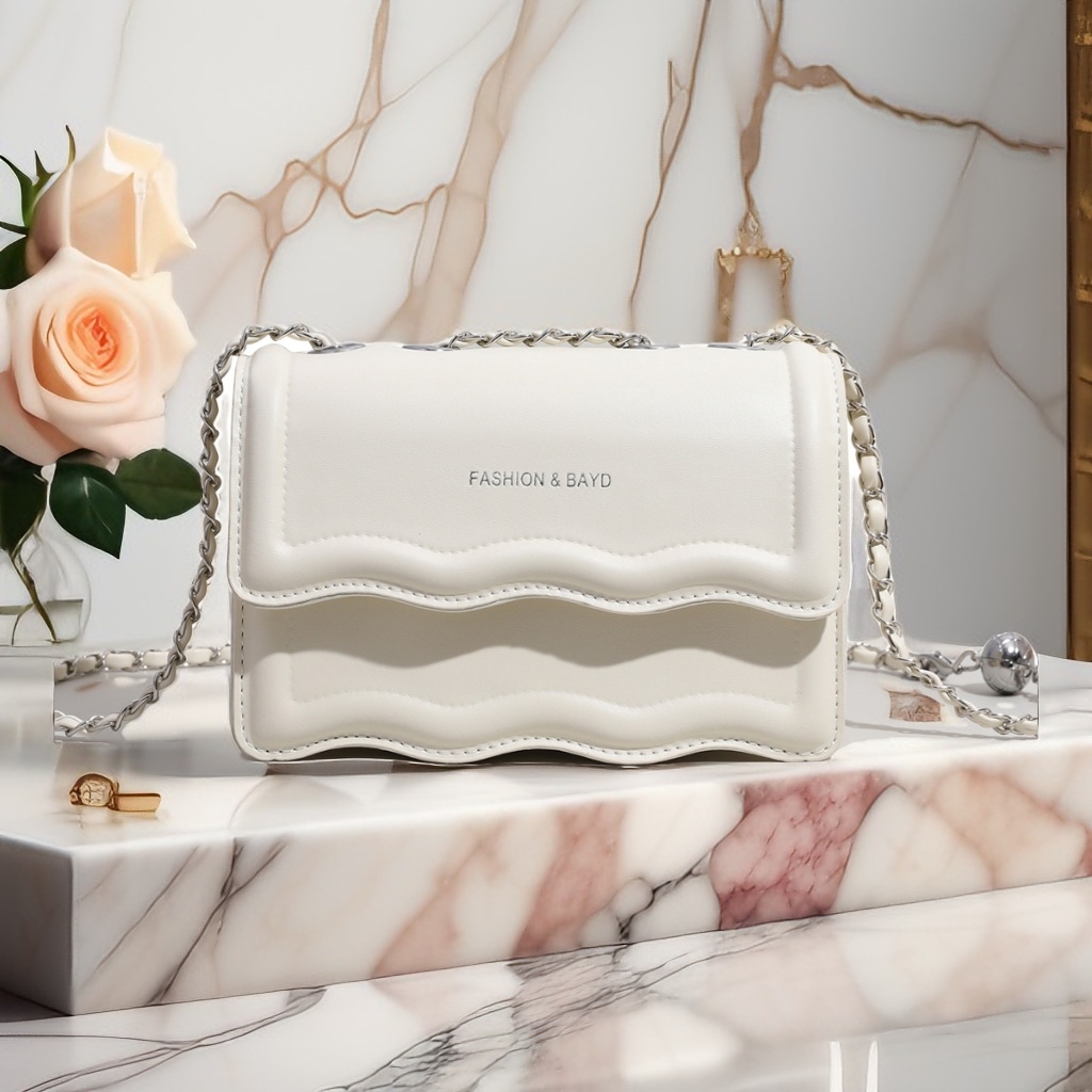 韩版小众女包2024新款纯色简约时尚百搭精致链条包单肩斜挎小方包