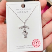 闪亮银饰通体S925纯银莫桑钻白色时尚 锁骨项链女百搭气质优雅潮53