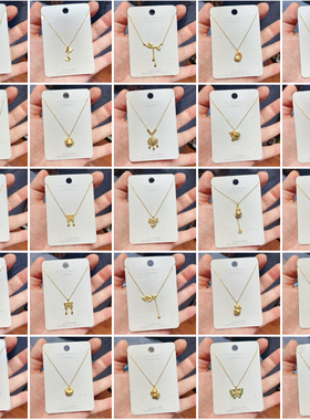 闪亮银饰通体S925纯银22k古法金时尚锁骨项链女百搭气质优雅个性