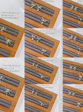 简悦银饰通体S925纯银微镶轻奢蝴蝶结时尚耳钉项链套装女百搭