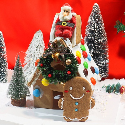 圣诞姜饼屋饼干diy材料组装成品圣诞节姜饼人糖霜手工小房子礼包
