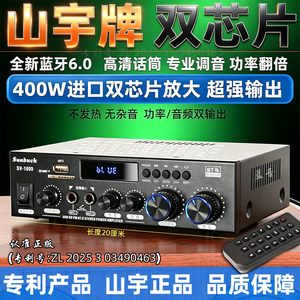 进口芯大功率6.0蓝牙功放机收音机u盘话筒唱歌无损音质12v通用220