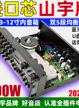 大功率家用功放蓝牙5.4震撼效果K歌EQ均衡器调音12V广场车载户外